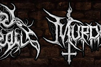 draw metal, brutal, death metal logo for your band, brand