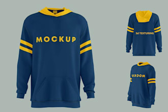 design realistic 3d clothing mockups, textures, and clo 3d fashion animations