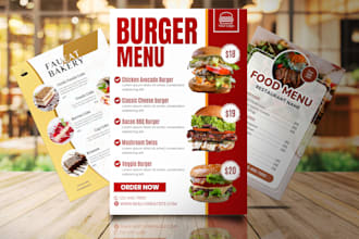 design amazing restaurant menu, food menu, flyer