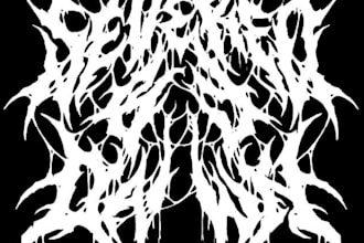 draw awesome logo death metal, black metal font