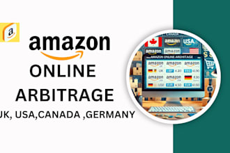 do amazon online arbitrage and product research for USA, UK, germany