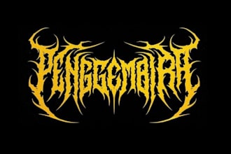 hand draw a bloody death grind logo