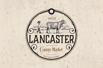 design a vintage retro market logo for your brand