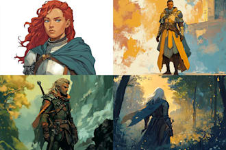 do create a dnd art and d and d character for you