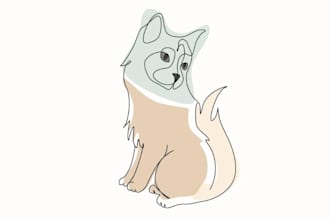 draw unique one line art, minimalist line art, vector line art illustration