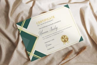 create high quality custom certificate design for any event