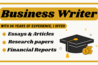 write and edit finance essay, financial reports and do accounting tasks