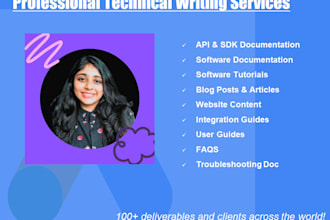write software documentation, user guides, and technical tutorials