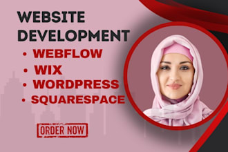 develop, design or redesign webflow website, wix, squarespace, wordpress website