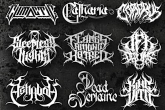 draw black, slam, or death metal logo for your band