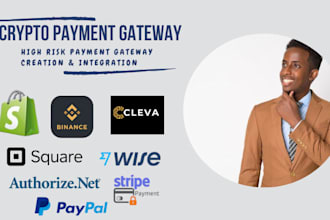 integrate verify shopify payment gateway,paypal cleva square crypto binance wise