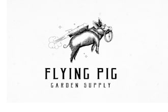 design flying pig garden supply logo