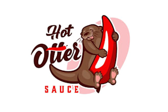 design unique happy cute hot sauce big chilly logo