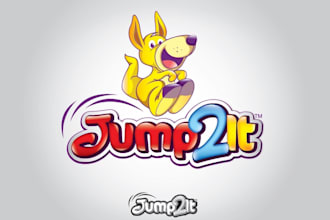 design awesome fun dog animation logo