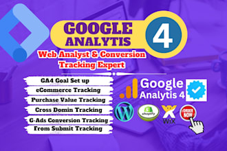 setup or fix  google analytics 4, ga4 ecommerce tracking, facebook pixel via GTM