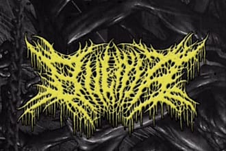design you a brutal death metal, slamming, deathcore logo