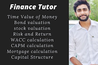 be your tutor for finance related courses