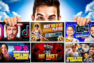 create eye catchy youtube thumbnail design for high CTR