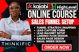 online course sales funnel in gohighlevel expert kajabi website landing page