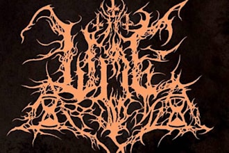 make a dark art logo, brutal, death metal band and horror