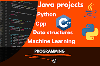 do java programming, python, cpp project, database, data structures, gui, oop