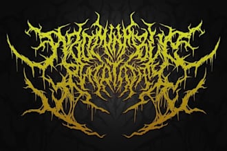 create black, death metal, grindcore deathcore band logo