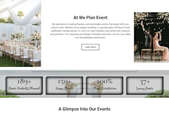 design event planning website wedding planner website event website design event