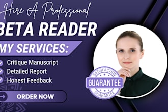beta read your fantasy ya or sci fi novel with honest constructive feedback