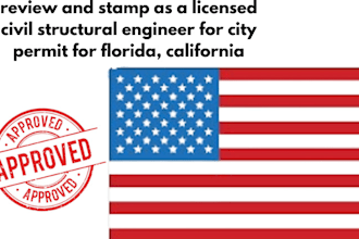 review and stamp as a licensed civil engineer for city permit for california