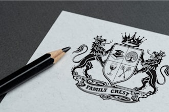 design custom coat of arms emblem luxury shield family crest logo