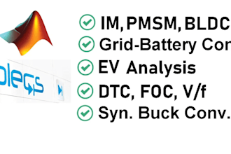 deliver postgrad, undergrad projects in matlab, simulink, plecs