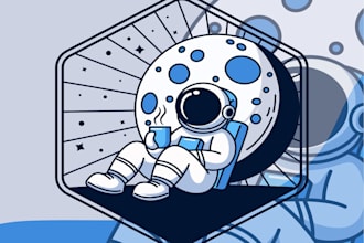 create a unique mascot space astronaut logo for your brand