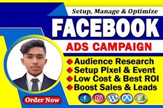 be your expert meta facebook ads campaign manager to run fb, ig and shopify ads
