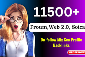 make 11500 social networks and forum profile SEO backlinks