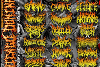 make custom brutal death metal, deathcore logo for your band