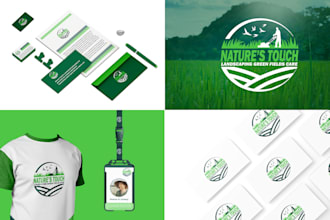 do unique agriculture landscape lawn care natural organic eco logo