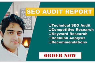 provide SEO audit report, keyword research and competitor analysis