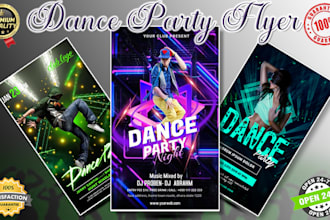 design attractive dance party flyers within 6 hours