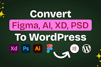 convert xd or figma to wordpress, figma to elementor design
