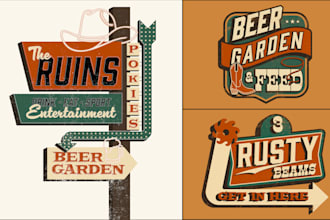 design custom retro signage graphics