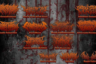 create black, death metal, grindcore, deathcore band logo