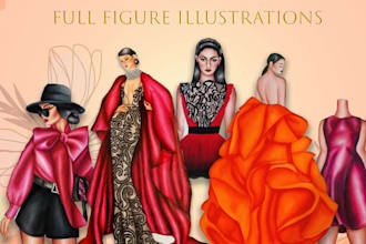 illustrate fashionable dresses and silhouettes