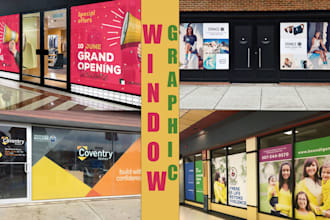 do shop front or storefront window graphics, window sticker, signage, decal