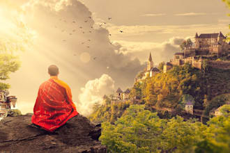 create meditation nature video and relaxing music added
