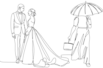 create outline line art of your photo to create a wonderful moment as a gift