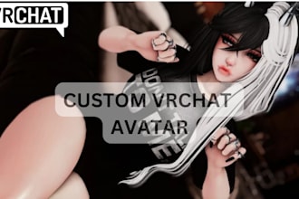 model a custom vrchat avatar, booth avatar, 3d model for vrc avatar