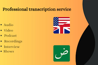 do arabic and english transcription for video or audio files