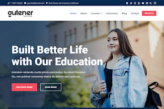 build educational website elearning website lms website education landing page