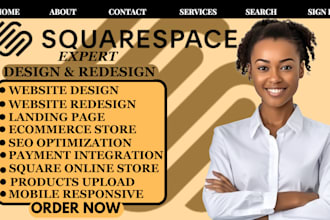 build responsive squarespace website design or squarespace website redesign