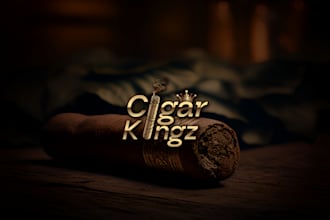 create an amazing unique cigar label, box and logo design with vector file